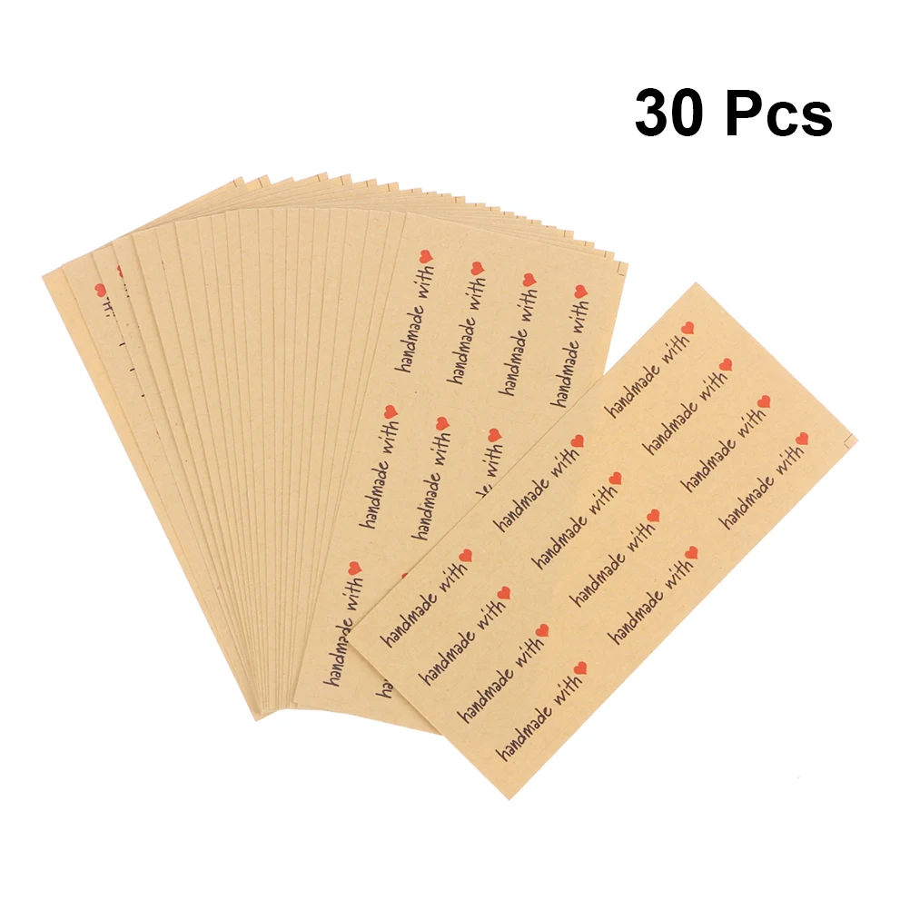 

360 Pcs Heart Seal Stickers Kraft Paper Sealing Decals for Packaging Gifts Sealing Sticker Valentine Party Favors