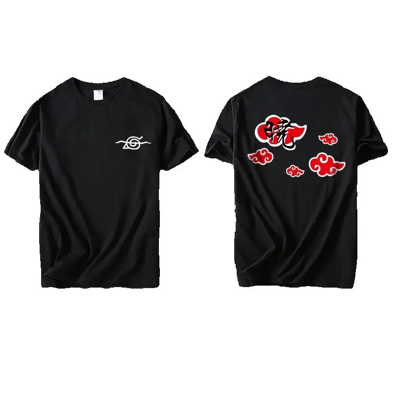Candy Colored Children's T-shirt Naruto Anime Merchandise Co Branded Pure Cotton Double-sided Printed Parent-child T-shirt