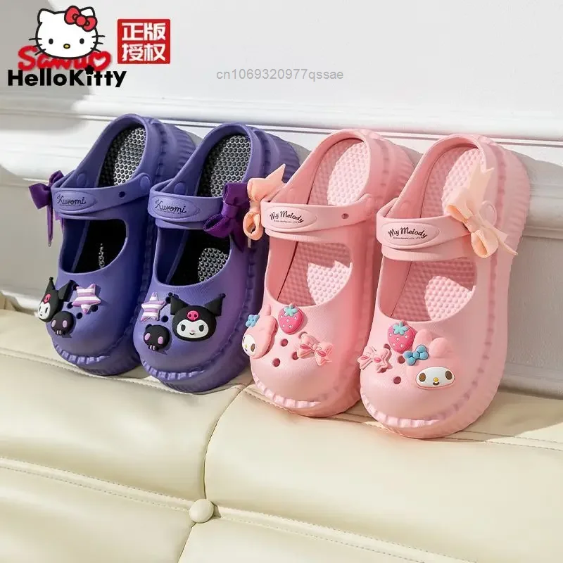 

Sanrio Cinnamoroll Kuromi Sweet Sandals for Women Y2k Cute Melody Hello Kitty Slippers New Thick Sole Anti slip Beach Shoes