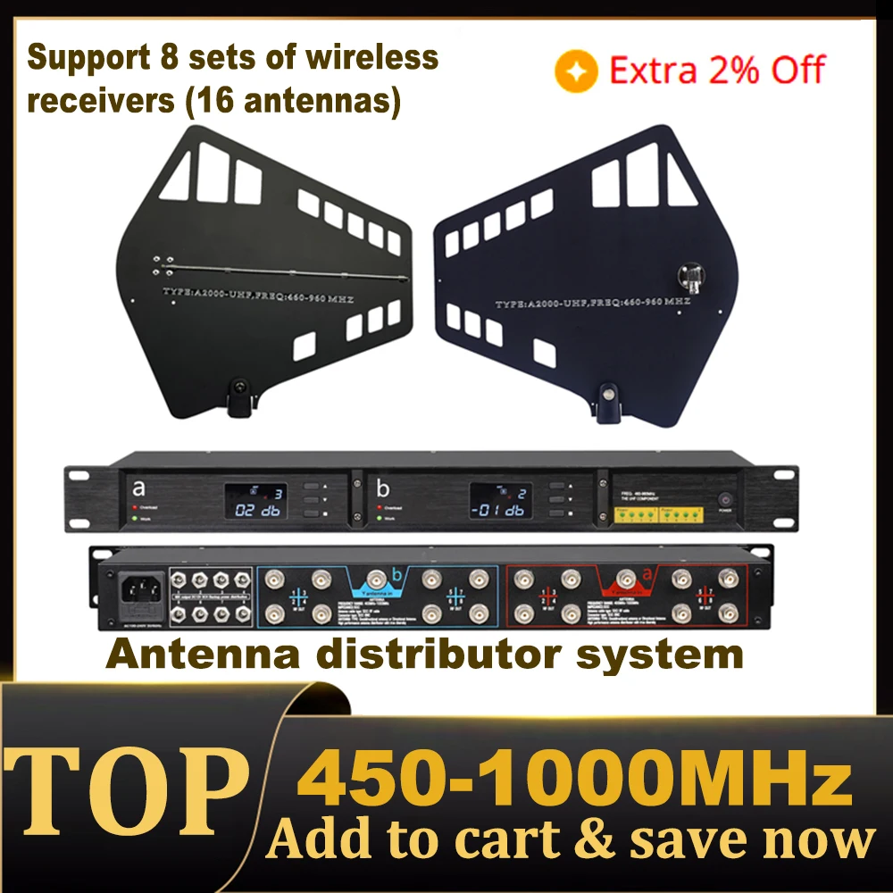 Paulkitson U80-A2000 UHF szerokopasmowy system rozdzielacza antenowego wzmacniacz sygnałów RF wzmacniacz antenowy System dystrybucji antenowej 450-1000MHZ