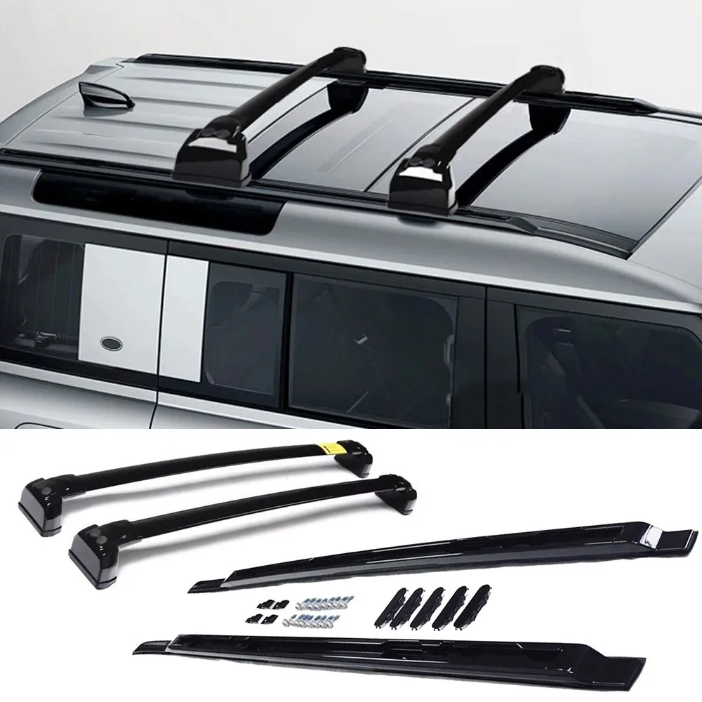 90 110 130 L663 2020-2025 Cross Bars Aluminum Alloy Accessories Black Roof Rail Rack Crossbars fit for Land Rover Defender