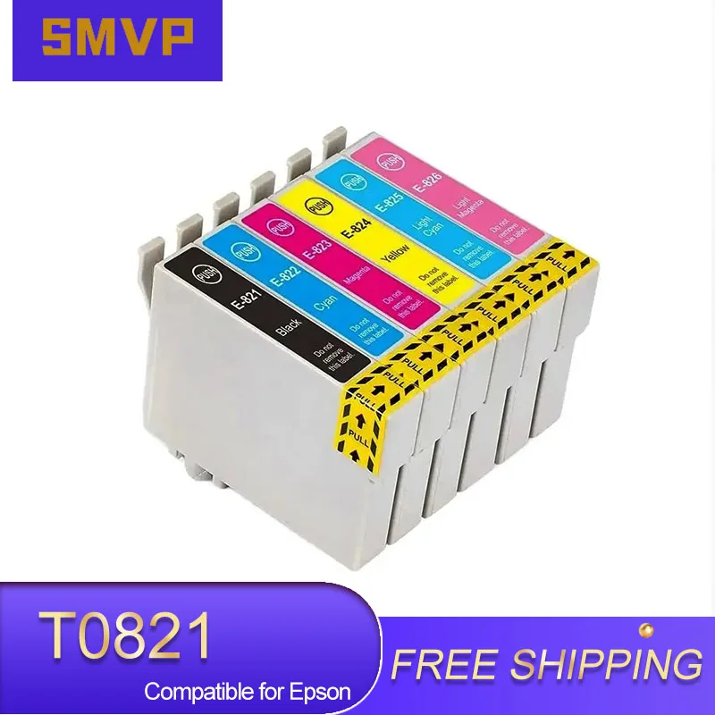 

T0821 T0822 T0823 T0824 T0825 T0826 Цветной совместимый струйный картридж премиум-класса для Epson Stylus Photo T50 R290