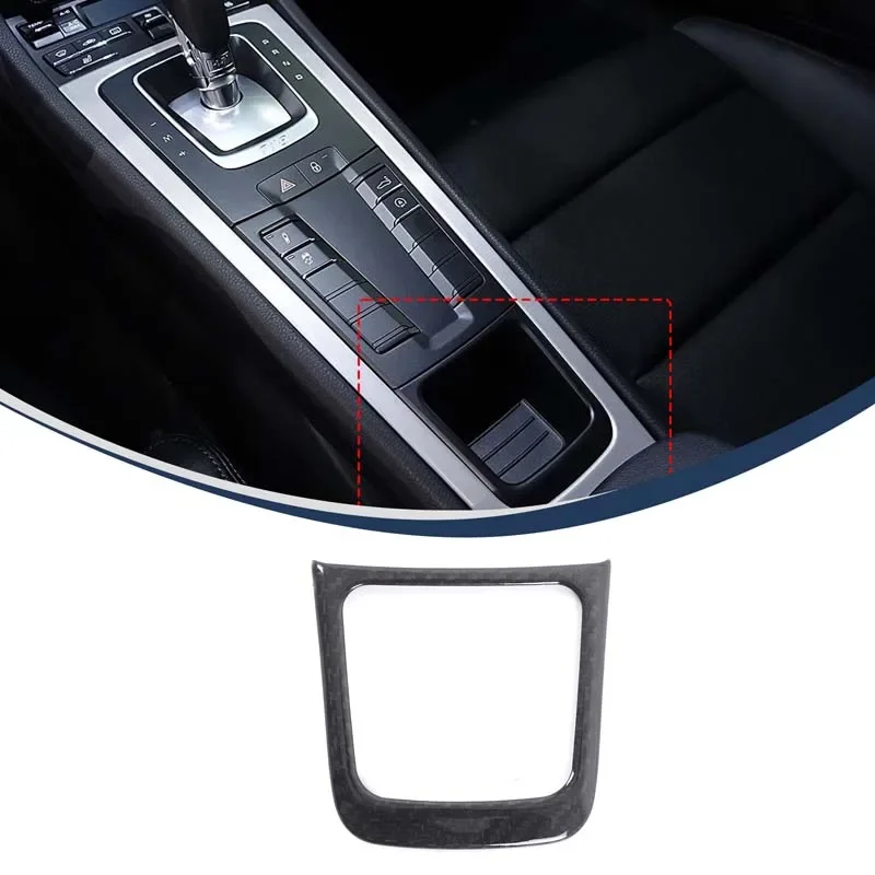 Real Carbon Fiber For Porsche 718 2016-2019  Porsche 911 2012-2018 Car central control water cup holder panel frame accessories