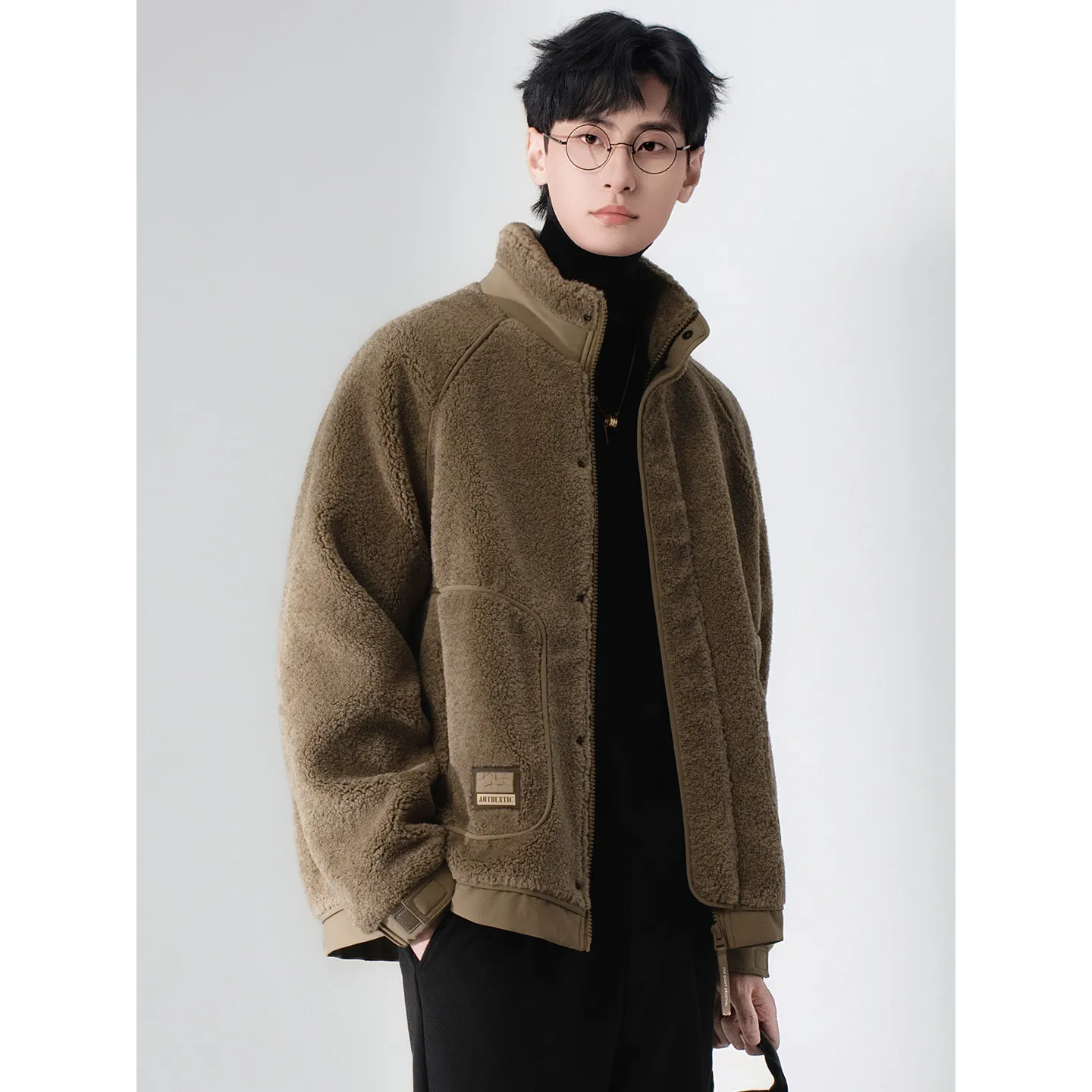 

Мужская утепленная шерстяная куртка на осень-зиму с внутренней пуховой подкладкой, стоячим воротником, стеганая из нейлоновой ткани, повседневная одежда