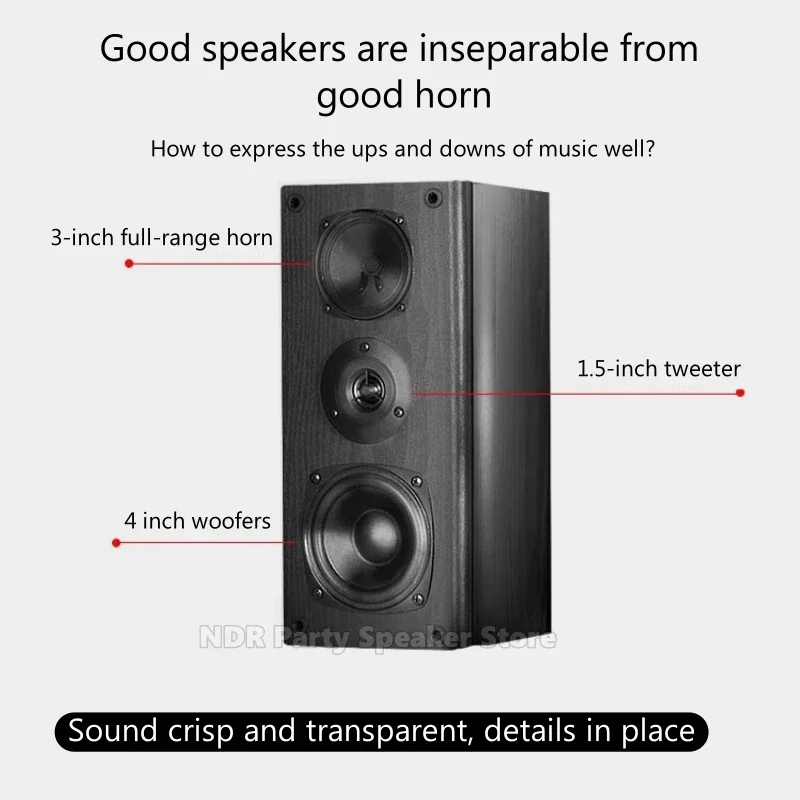 Haut-parleurs d'étagère 60W 4 pouces, moniteur 6ohm, fièvre passive, Hifi Surround, haute fidélité, Audio domestique, musique, amplificateurs sonores