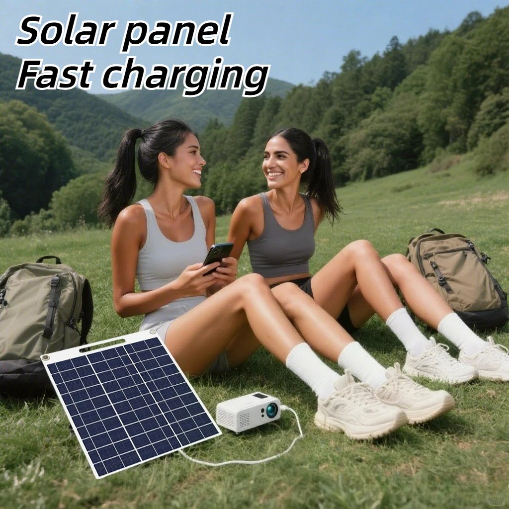 Tragbares Wasserdichtes Solarladegerät Dual USB 5V Schnellladung Solarpanel für Camping Wandern Notfall-Powerbank Outdoor-Nutzung