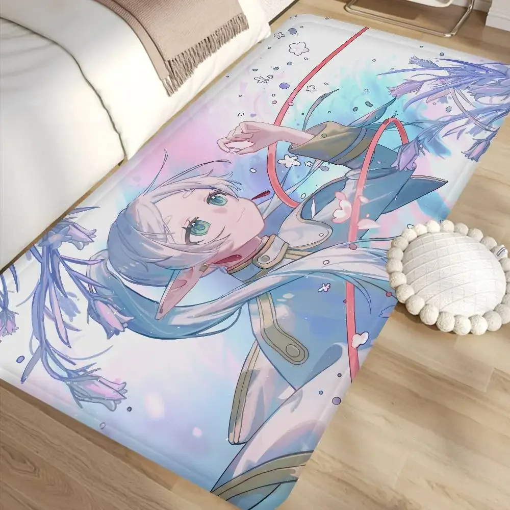 Frieren Anime Room Mats Cheaper Anti-slip Modern Living Room Balcony Printed Welcome Rug