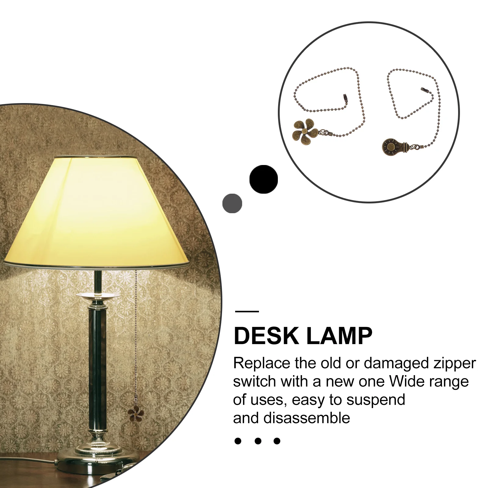 2 Pcs Fan Light Pendant Chandelier Base LED Home Decor Ceiling Chain Extension Beaded