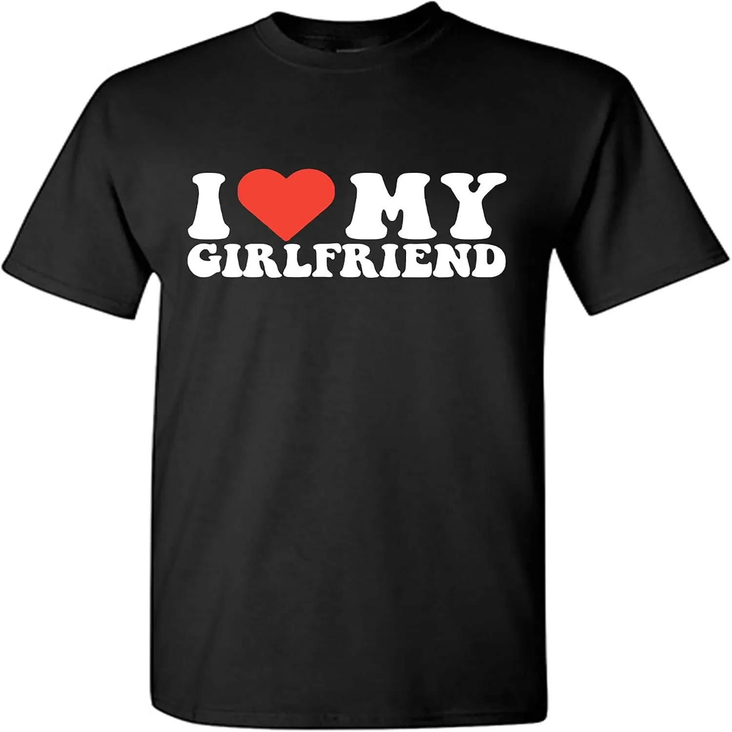 I Love My Girlfriend T Shirt for Men Heart Graphic T-Shirt Romantic Casual Novelty Valentine Tee Couples Clothing Cotton t-shirt, Vintage t-shirt,