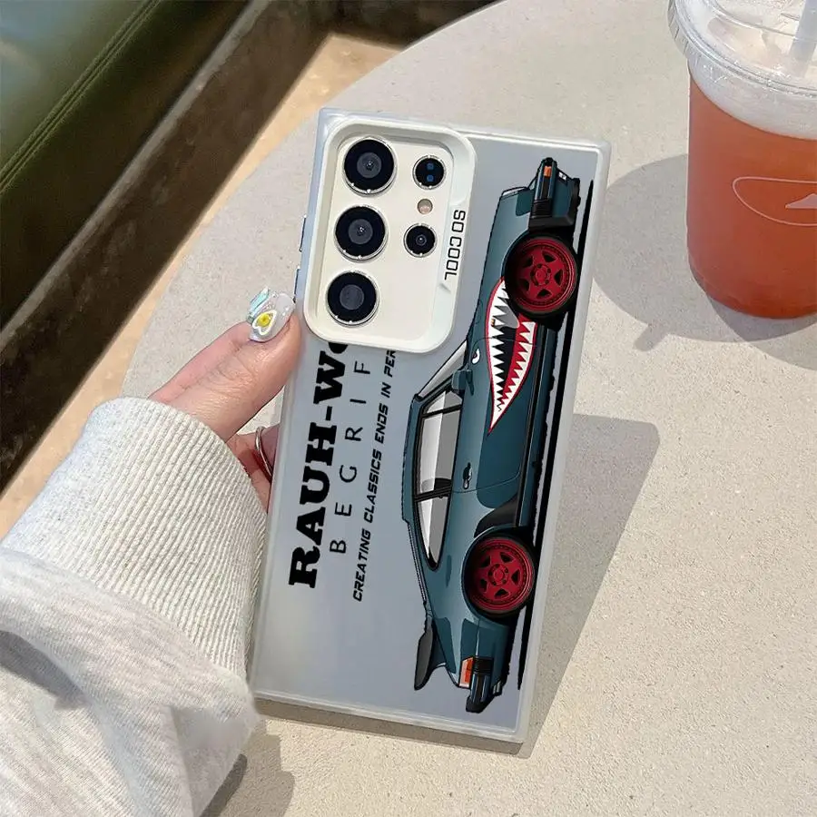 Casing Ponsel Mobil Drift JDM Jepang untuk Samsung Galaxy S21 S25Plus S24Ultra S22 Ultra S23 S20 FE Note 20 Ultra S24 FE S25 Lembut