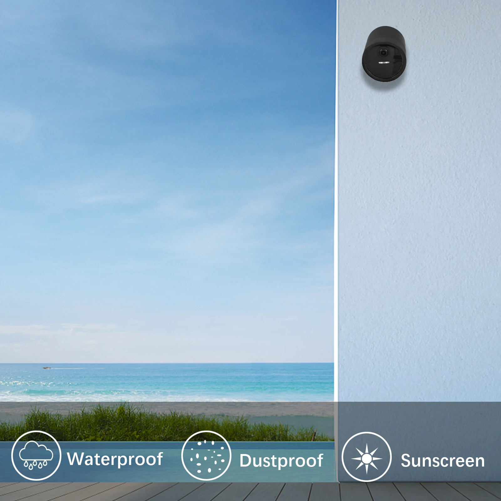 Weather-Proof Silicone Protective Skin Cover for SimpliSafe Outdoor Camera,SimpliSafe Protector Cover