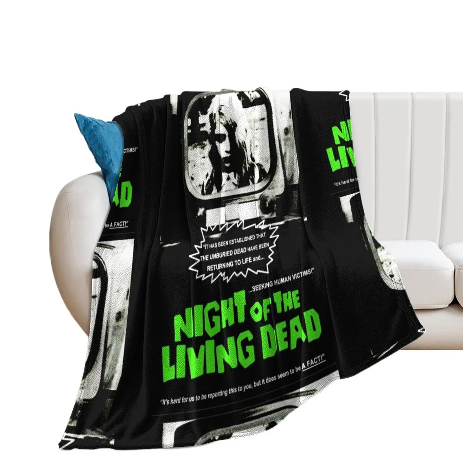 

Classic Zombie Movie T Shirts - Zombie Night Of The Living Dead - Classic Retro Horror Film Throw Blanket Retros Blankets