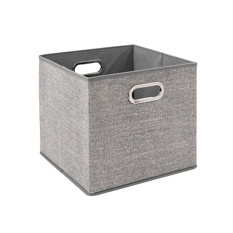 Fabric Metal Storage Box Toy Book Desktop Storage Wardrobe Drawer Storage Box Clothing Organizing Box