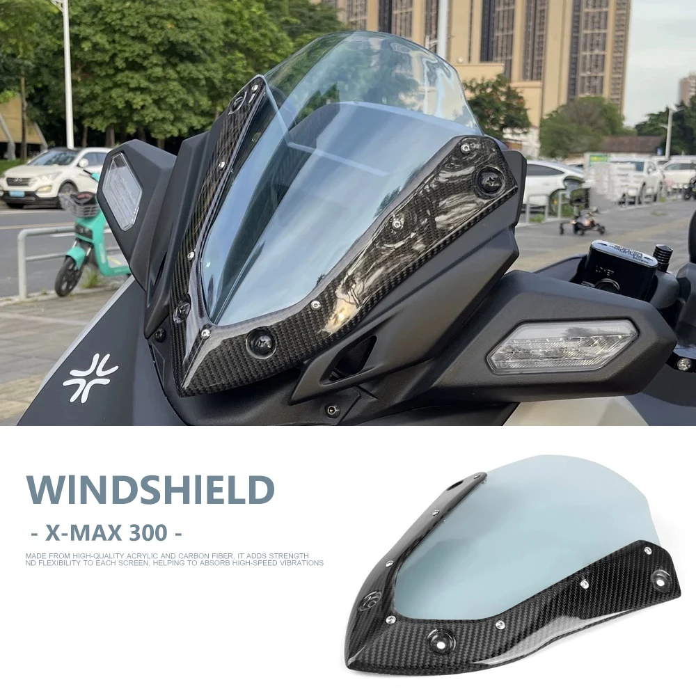 

X-MAX 300 Motorcycle Windshield Windscreen Sport Wind Deflector Visor Screen Carbon fiber For Yamaha XMAX300 XMAX 300 X-Max300