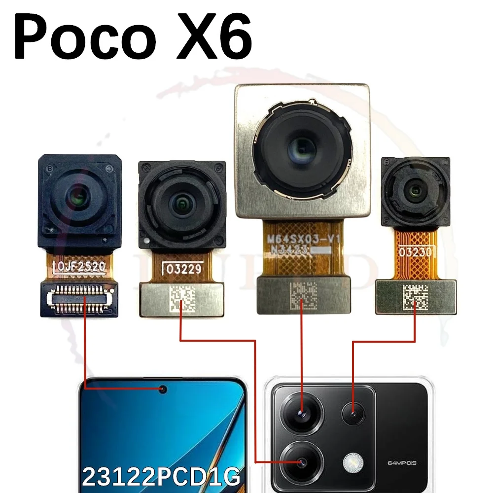 Xiaomi Mi poco x6 pro x6pro用リアカメラ,フロントおよびリアカメラ