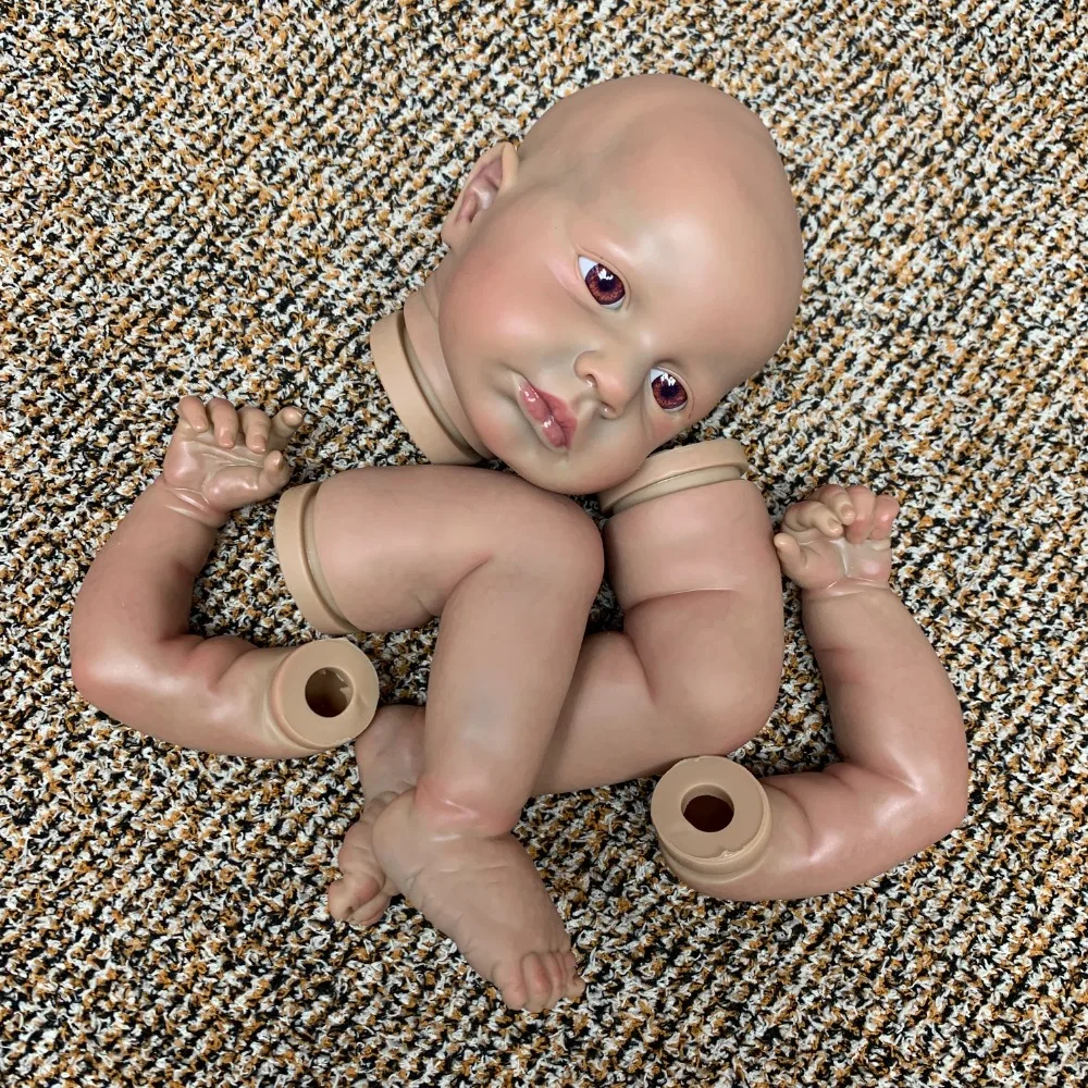 

19 Inch Loulou chocolate skin Reborn Doll Kits 3D Painted Skin Bebe Newborn Doll Kits