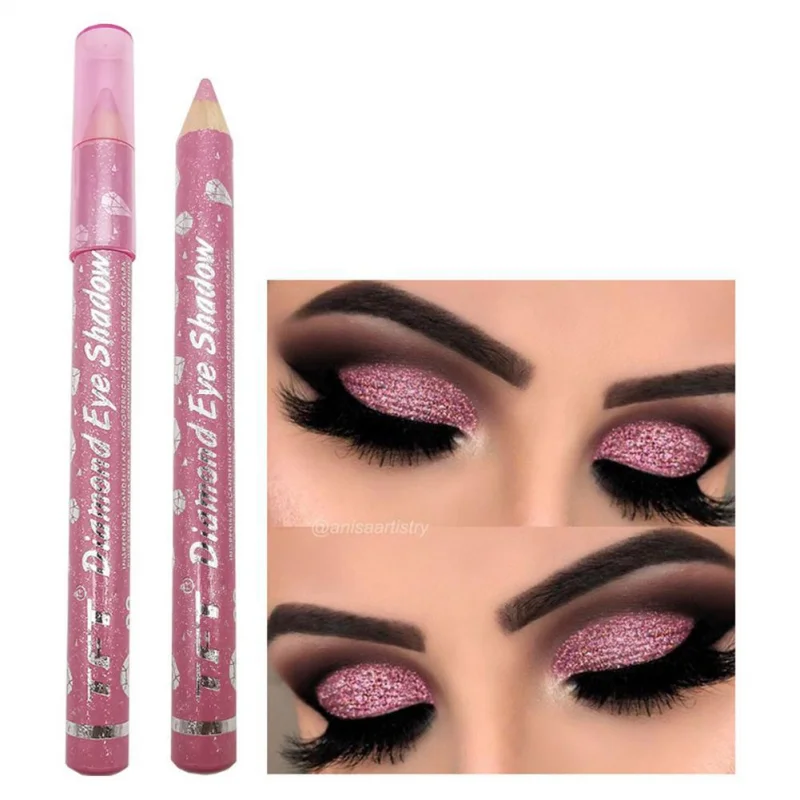 12 Color Glitter Eye Shadow Pencil Silkworm Pen Pearlescent Eyeshadow Pen Stick Sequin Long Lasting Waterproof Lipstick Pencil