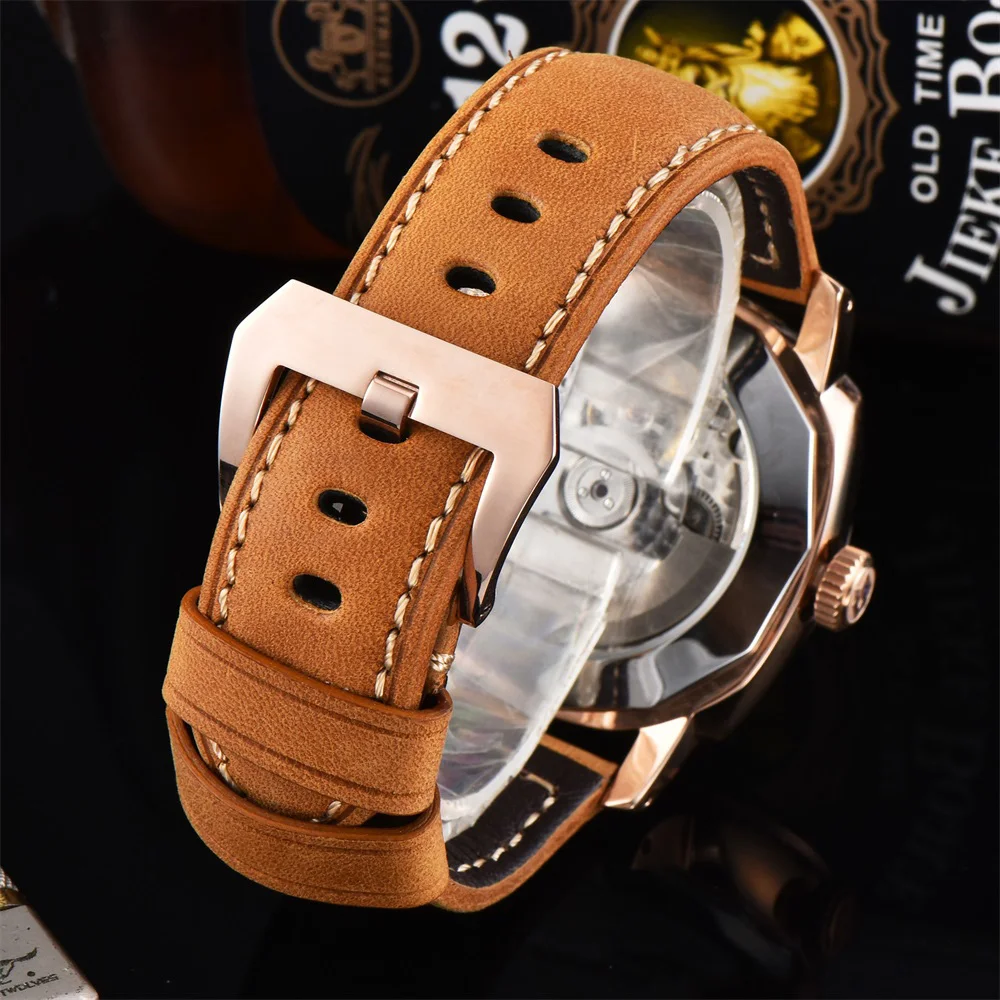 Men\'s Fashion Stainless Steel Watch Luxury Automatic Mechanical Watch Business Watch Glow Dial ST2557 Movement