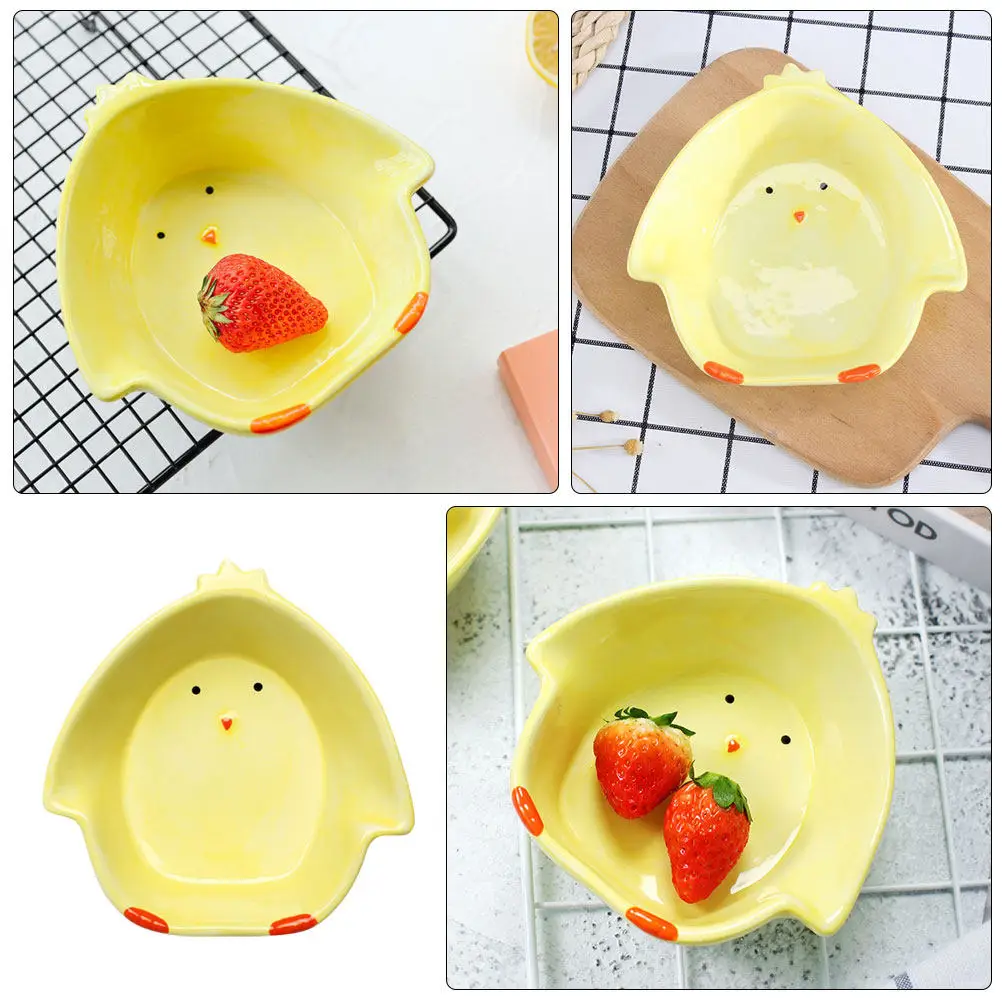 Ceramic Bowl Adorable Cute Design Food Serving Bowl for Salad Soup Noodle Fruit Dessert Ice Cream Snacks Home Kitchen Tableware