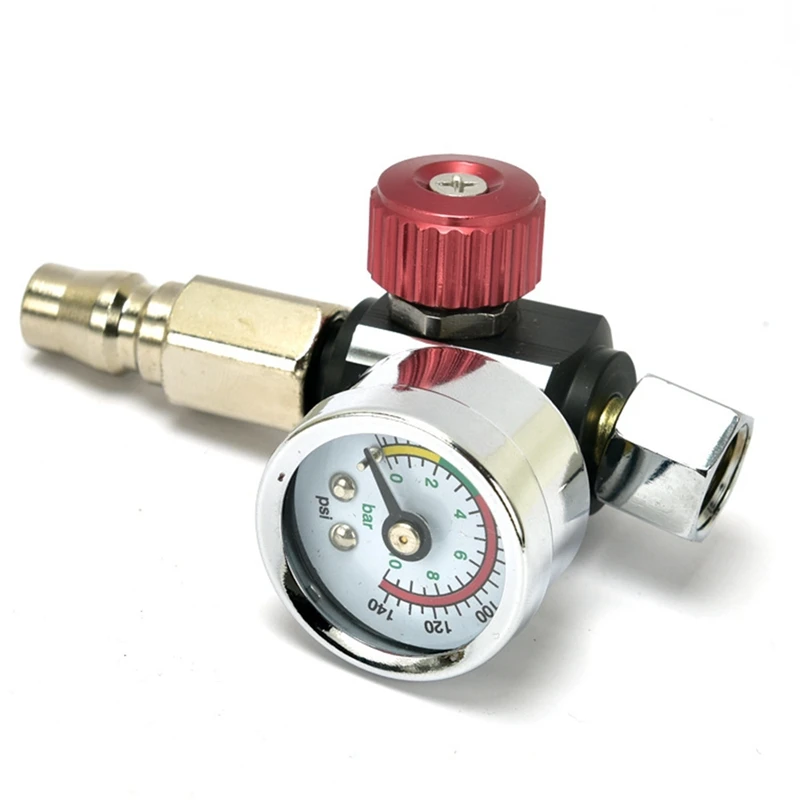 Air Compressor Regulator Valve With Pressure Gauge, For Precise Control In Air/Pneumatic Tool With PF20 Connector