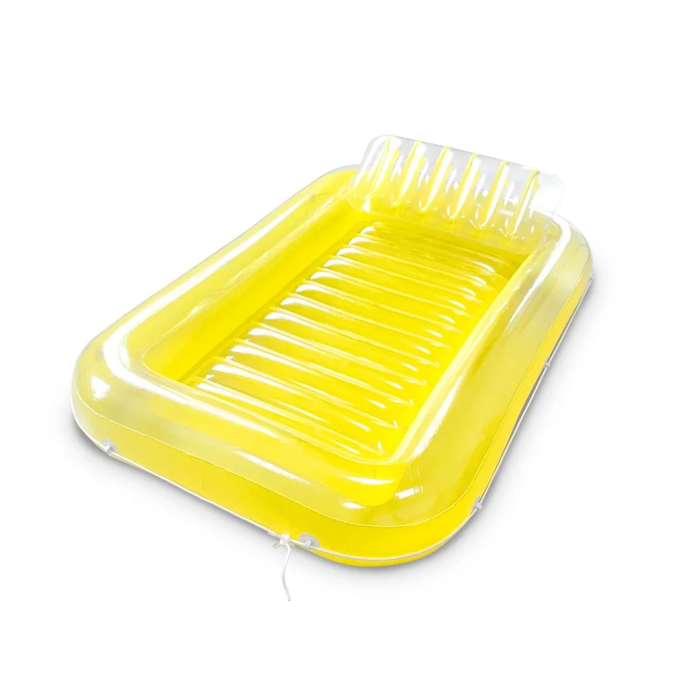 Custom Simple Style Blue PVC Inflatable Pool Floating Bed for Swimming in Rivers and Seas Outdoor Lounge