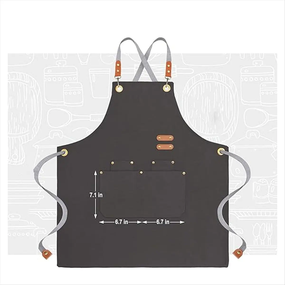 2026 Trend Chef Canvas Apron for Men Women,Across Back Kitchen Bib Apron with 4 Pockets,for Cooking Hairstylist Work