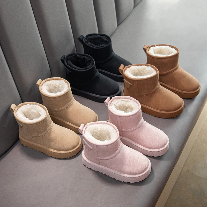 

Детские зимние ботинки, зимние теплые модные легкие удобные хлопковые ботинки для девочек, уличные короткие ботинки на нескользящей мягкой подошве для мальчиков
