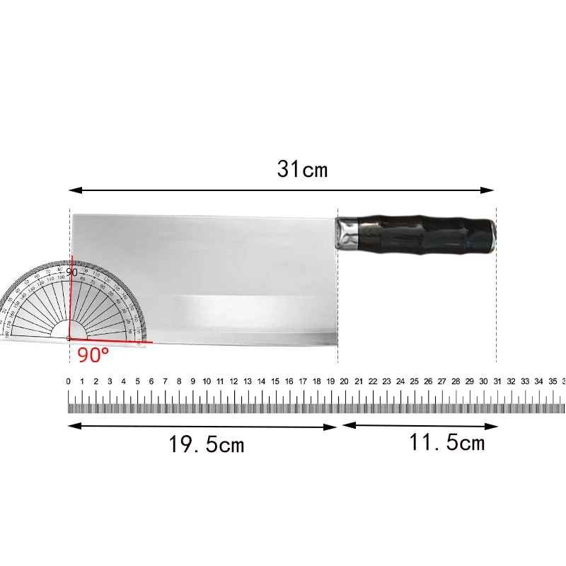 7.7 Inch Chinese Chef Knife 3-layers Clad Steel Blade Cutlery Wood Handle Slicing Vegetables Cleaver Meat Handmade Kitchen Knife