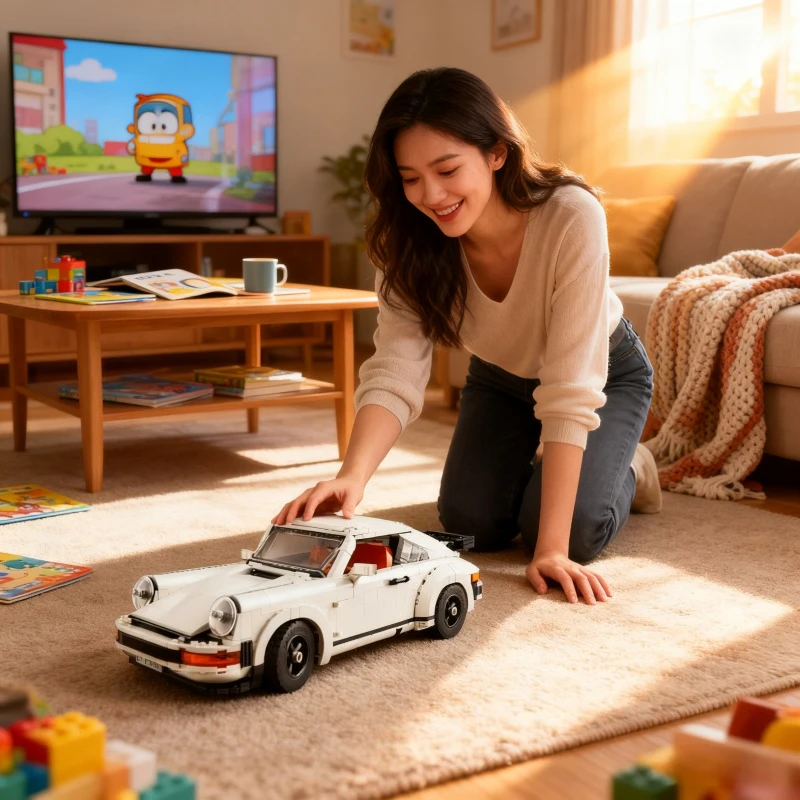 2025 1458PCS Retro Car Building Blocks Set - 2in1 Classic Race Car Model Kit for Adults, Teens, Kids - Creative Christmas Gift