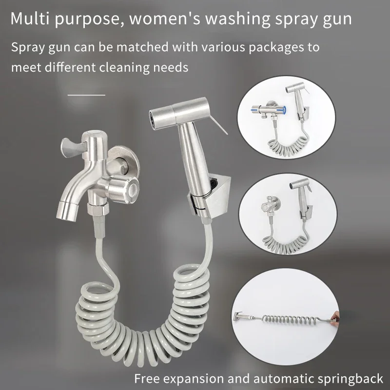 Handheld Bidet Sprayer Set for Toilet Stainless Steel Hand Bidet Faucet for Bathroom Hand Sprayer Shower Head Self Cleaning