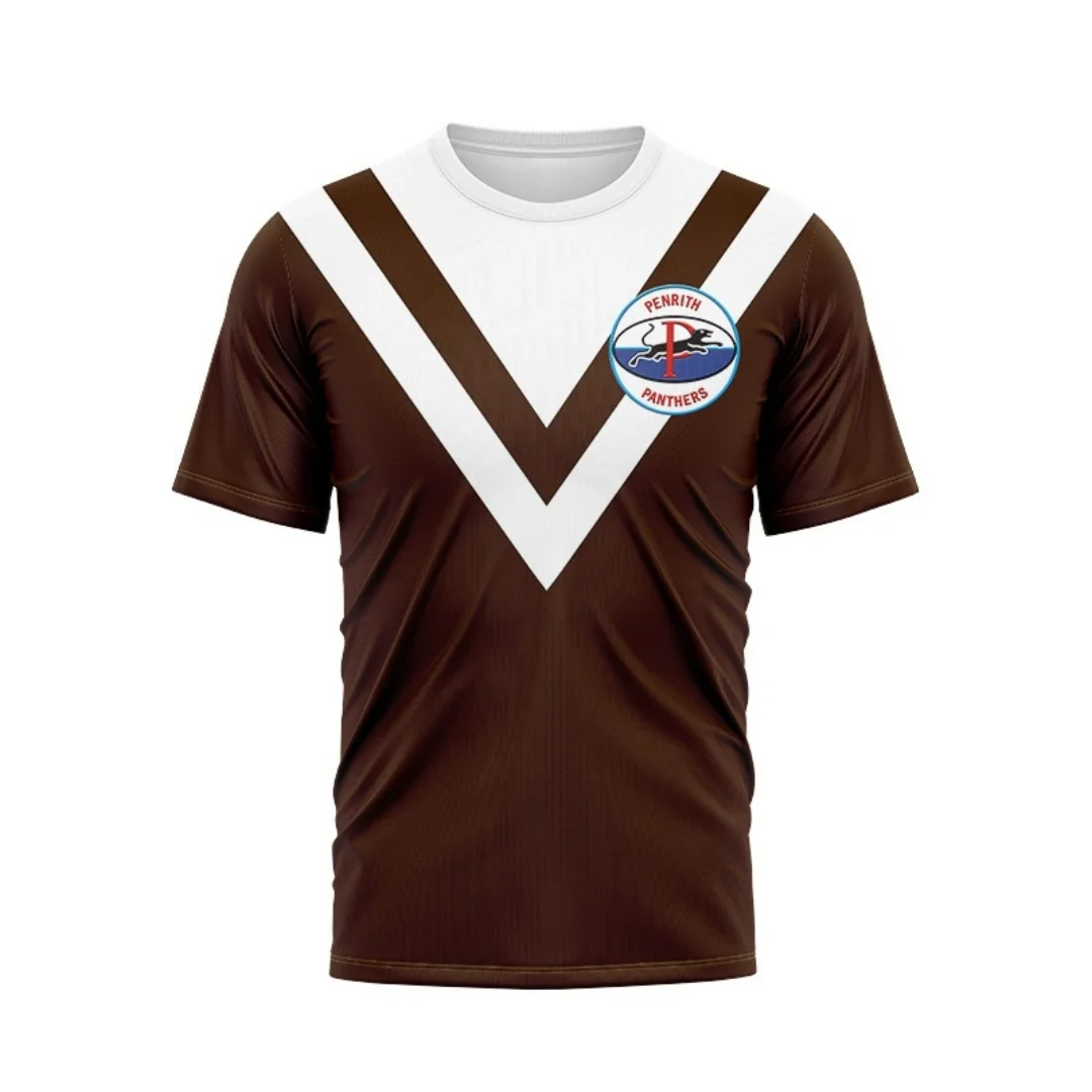 Retro jersey Black Panther team adult men's T-shirt rugby shirt size S-5XL 