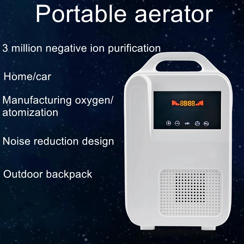 

Portable Oxygen Concentrator Ventilator Car Home Atomized Negative Ion Adjustable Oxygen Generating Machine