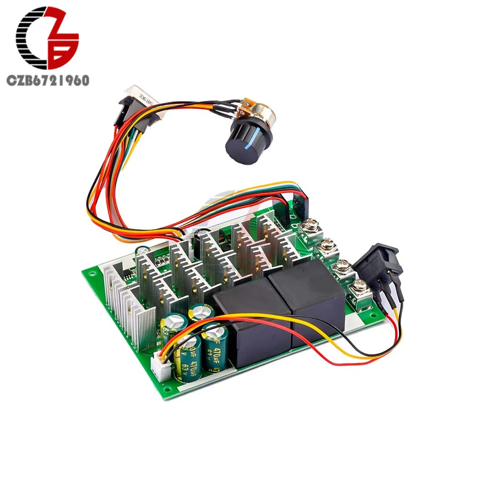 DC 10V-55V 60A DC Brush Motor Speed Controller Governor Bidirectional Reverse Switch PWM Motor Speed Controller 12V 24V Governor