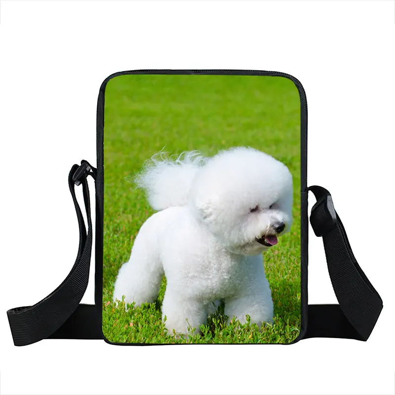 Cão bonito Imprimir Crossbody Bag Bolsa Das Mulheres Shih Tzu Saco Do Mensageiro Do Cão Sacos Pequenos Satchel Bichon Frise/maltês Saco De Livro De Ombro Do Cão