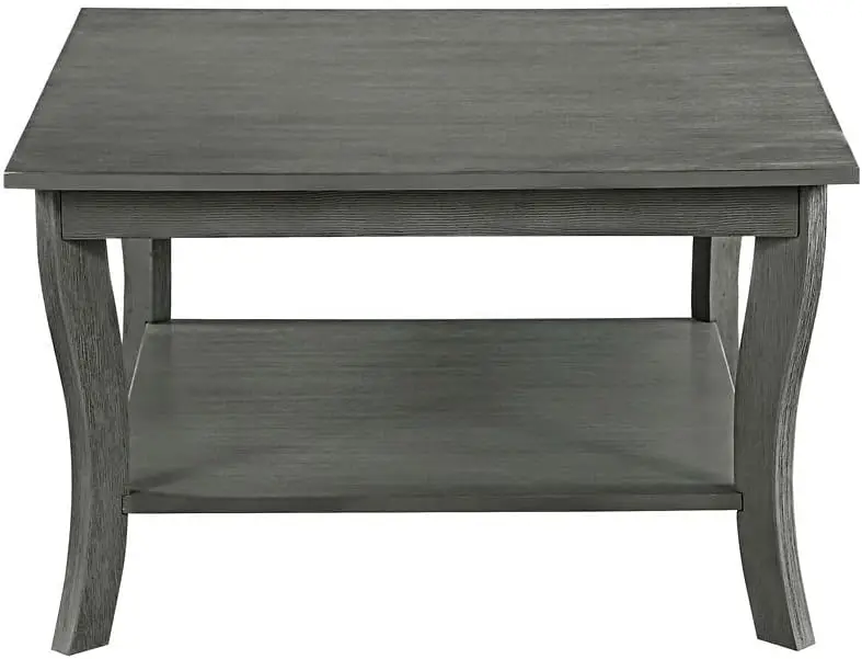 American Heritage Square Coffee Table, Wirebrush Dark Gray