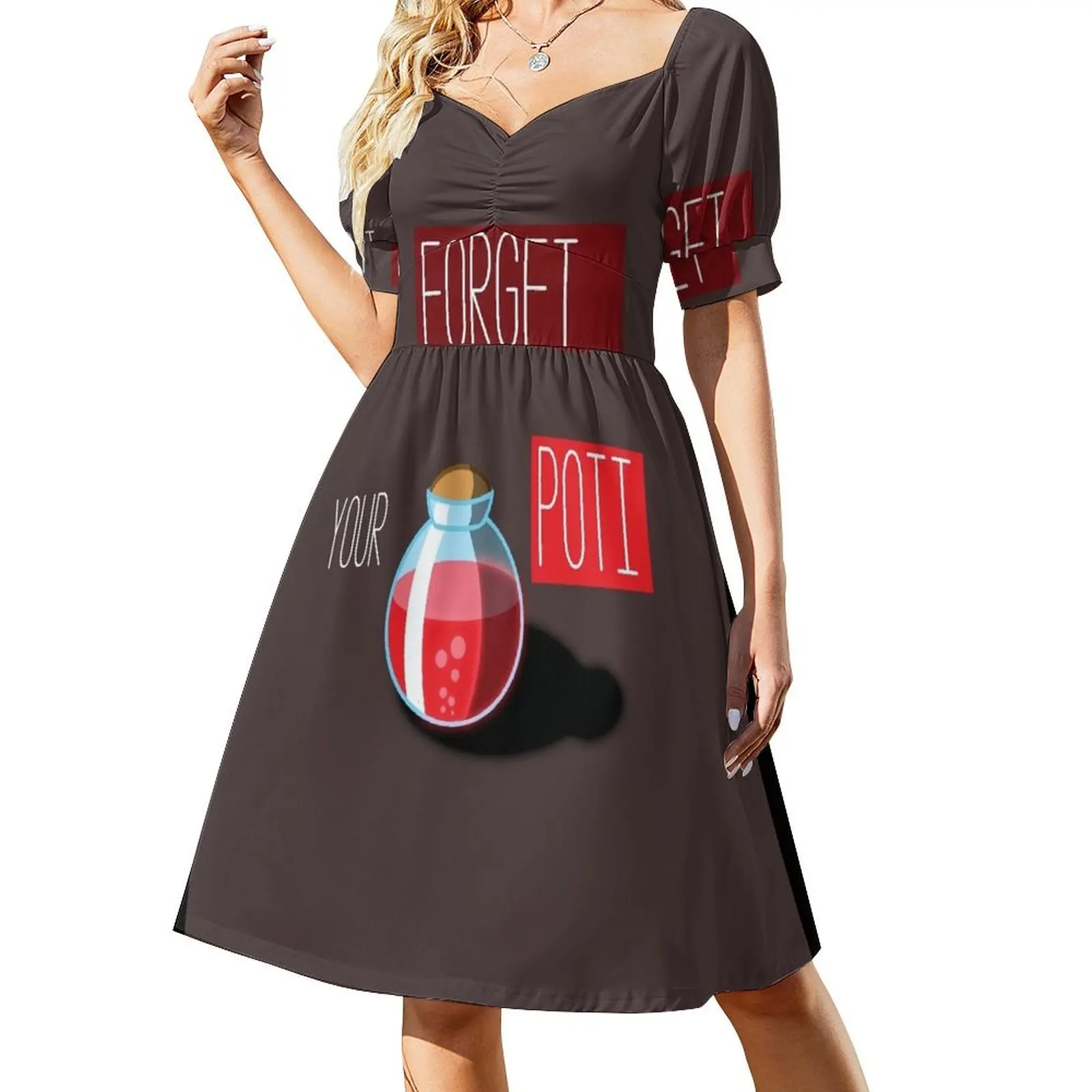 

Potion Short-Sleeved Dress loose summer dress beach dress summer woman 2025 trendy sexy for women