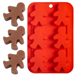 Gingerbread Man Silicone Mold MoldFun Christmas Party Gingerbread Mold for Chocolates, Soaps, Cake Baking, Ice Cube