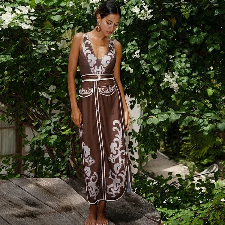 2024 Swimsuit Splicing V Neck Printed One Piece and Skirt Swimwear Set Women Vacation Beachwear Luxury Bathing Suit Bikini