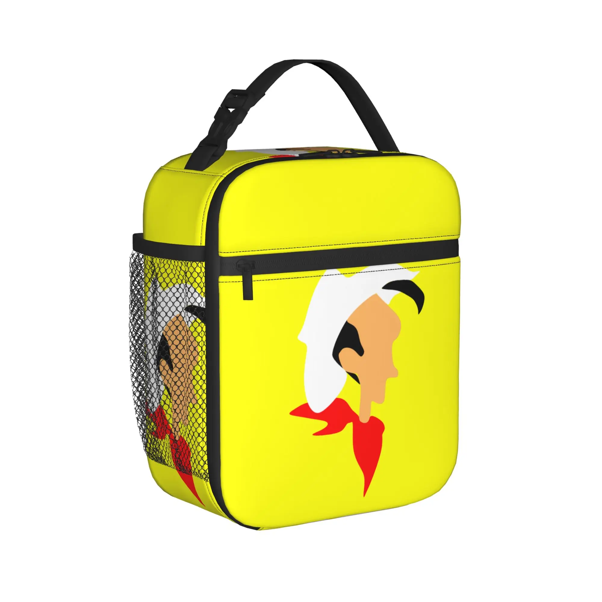 Lucky Luke Cartoon Comics Lunch Bag  Portable Insulated Lunch Box Child School Graphic Design Cooler Bag Oxford Tote Food Bags