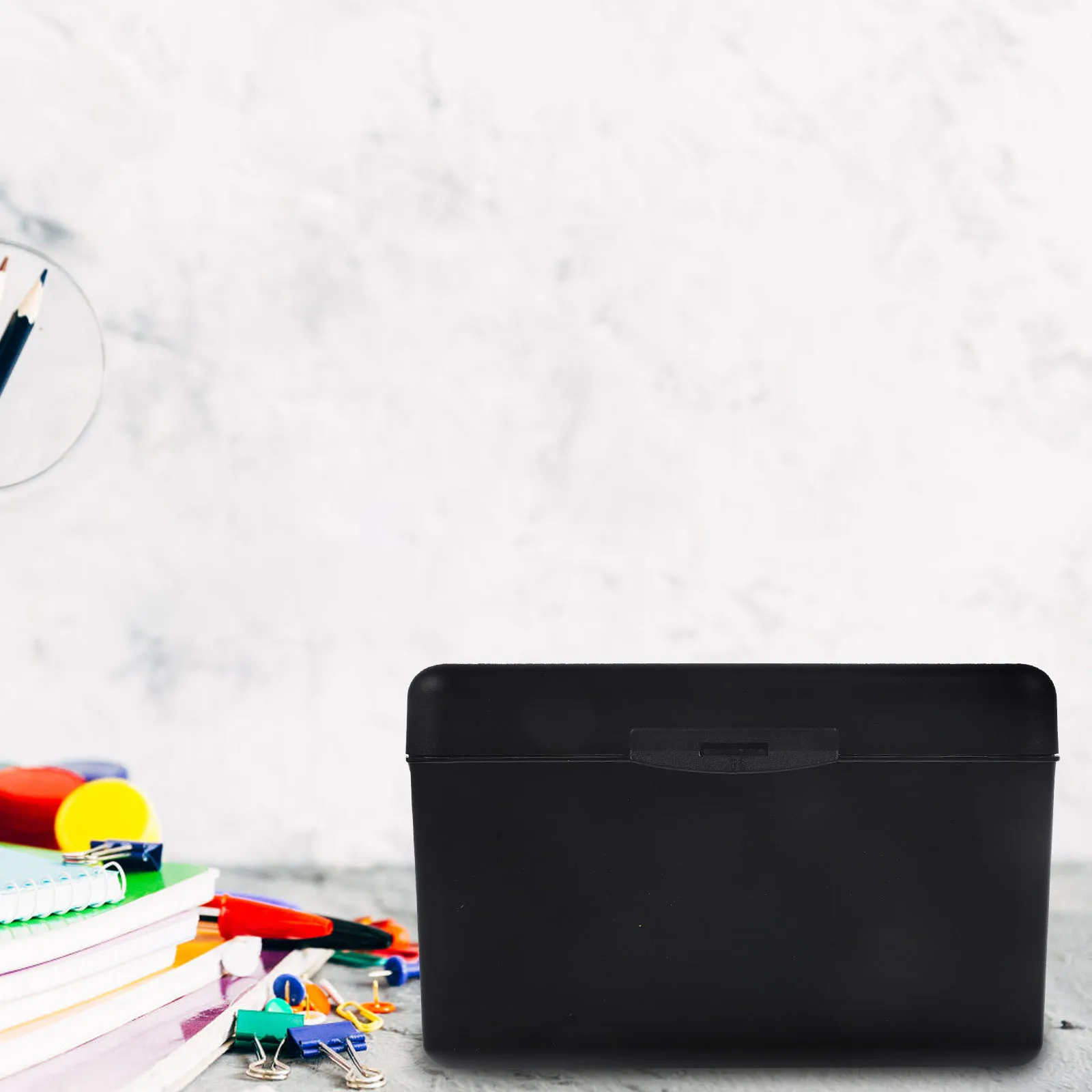 

Memo Pad Holder Storage Box Black Horizontal Note Pads ganizer Notecard Multi use Notepad Case Memo Papers Container