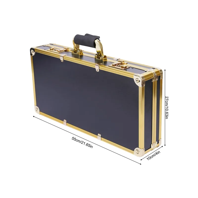 Barber case organizer, high-quality aluminum alloy and fireproof panel, three compartments for scissors and hair tools,