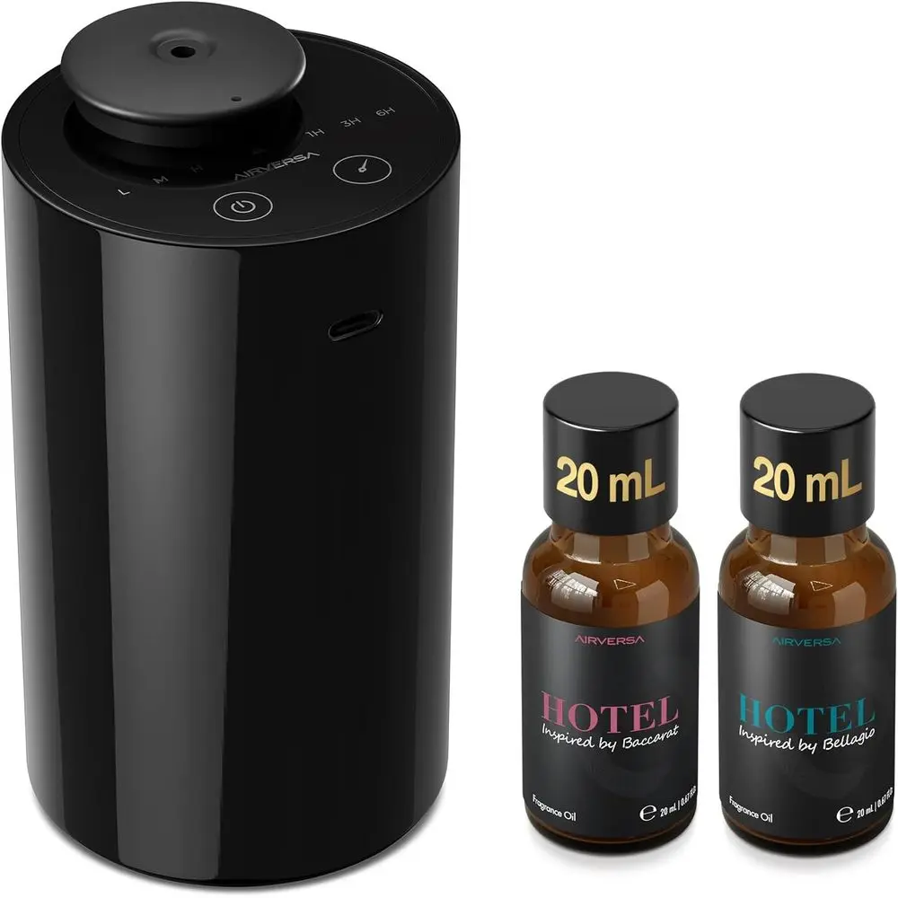 

Набор для ароматерапии с 2 флаконами по 20 мл, беспроводной небулайзер для автомобиля, дома и офиса, охватывает площадь до 600 кв. футов, настройка распыления/таймер.