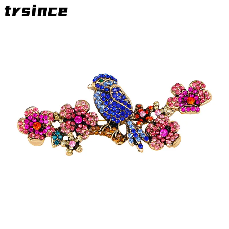 Creative Animal Corsage Twig Bird Brooch Elaborate Clothing Exaggerated Accessories Bird Pin Brooches