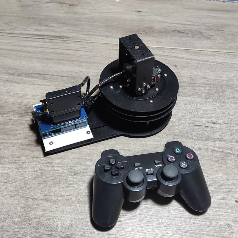 

Two degrees of freedom mechanical controllable programming vertical rotation horizontal intelligent gimbal base digital steering