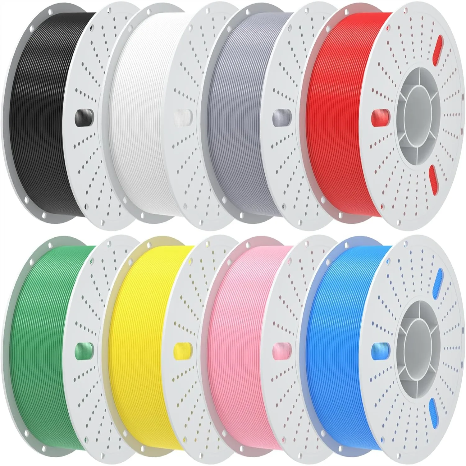 

PLA 3D Printer Filament 1.75mm Multicolor 8KG 8 Rolls, Dimensional Accuracy +/-0.02mm, Silky Smooth Surface for FDM 3D Printers