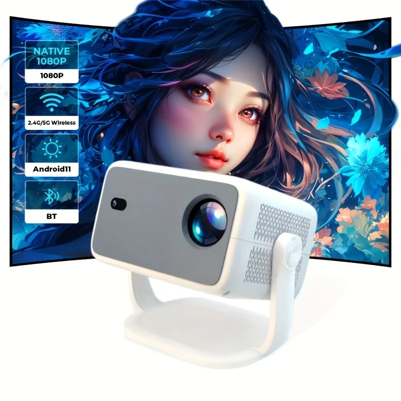 

Умный проектор L018 - Нативное разрешение 1080P Full HD, автофокус, Android 11, Wi-Fi 6, для дома, кинотеатра и офиса, подарок на День матери