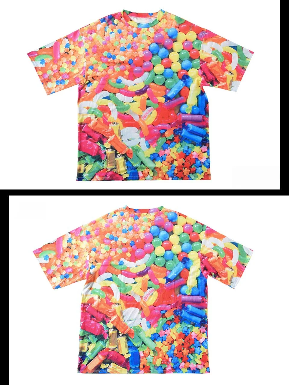 Adult and Children's Fun Candy Sweet Cool 3D Printed Harajuku Style Y2K T-shirt, Favorite for Subculture Enthusiasts