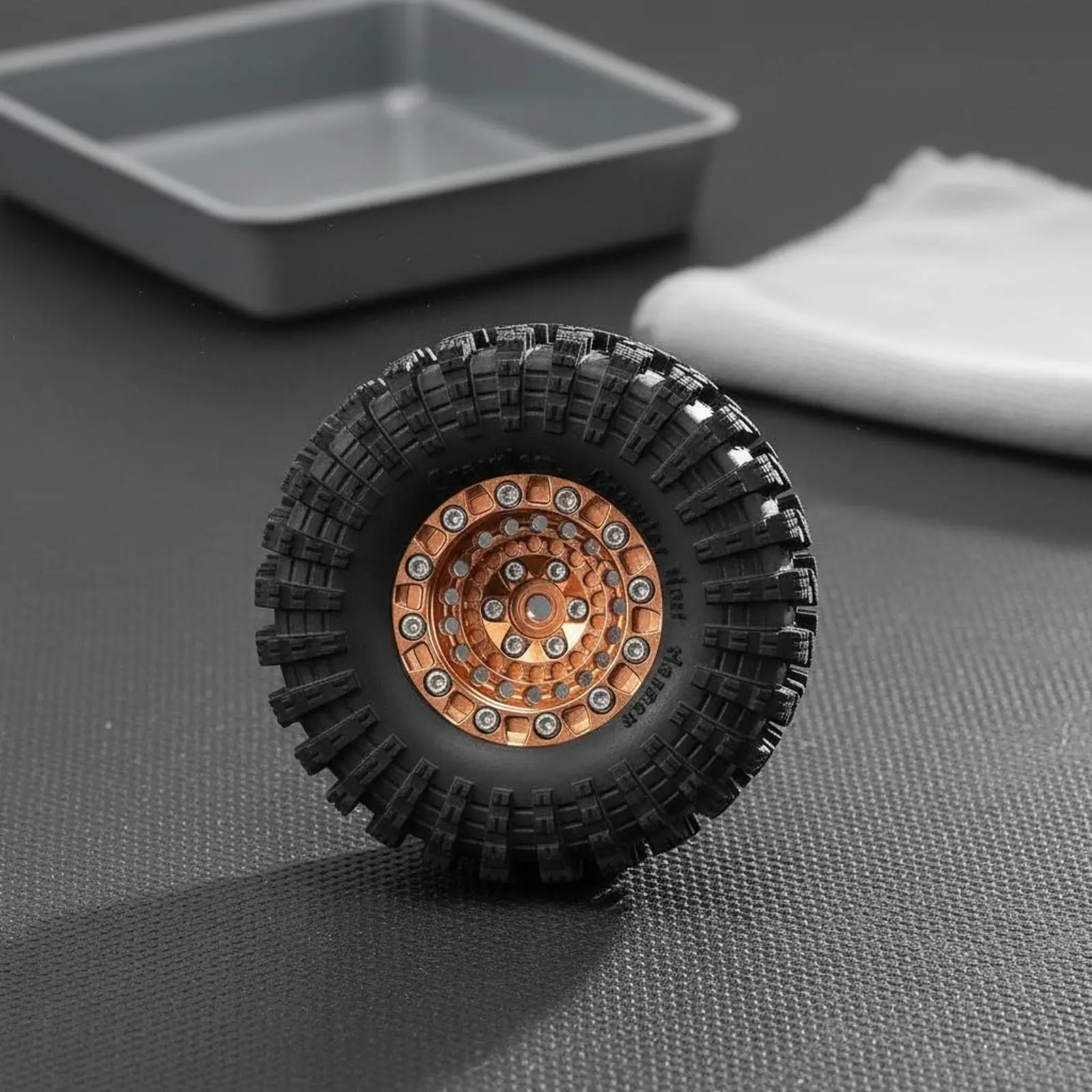 4 Pieces 1.3 Inch Beadlock Wheels All-Terrain RC Crawler Wheel Set Aluminum Beadlock Rim Set Wear-Resistant