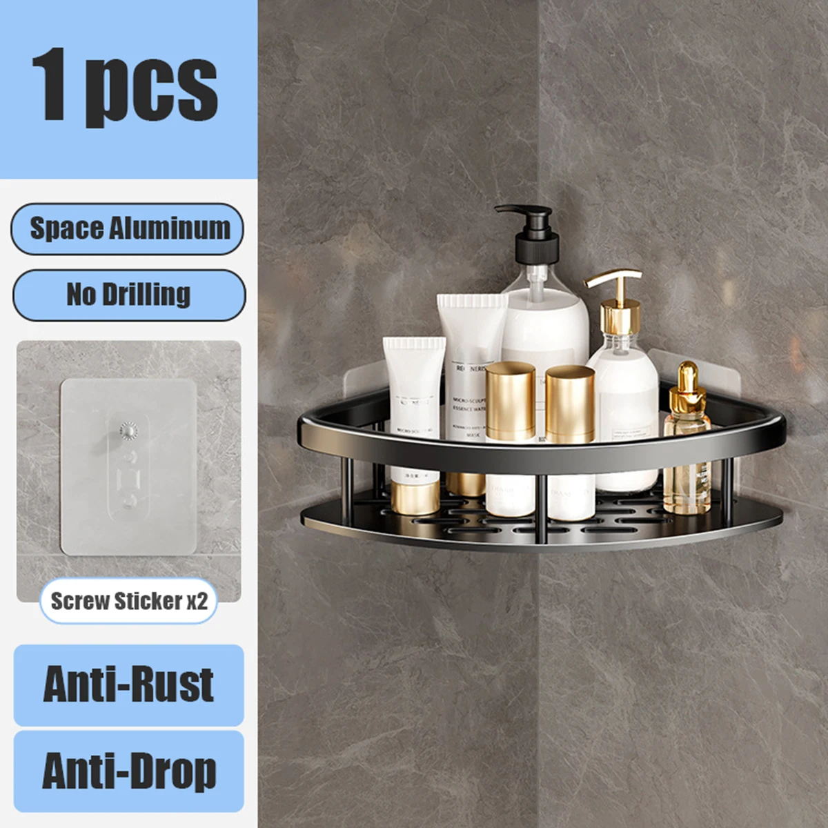 Badkamer  Opslag rek  Geen boor  Planken  Op de muur gemonteerd  Hoekplank  Douchehouder  Voor toilet  Shampoo-organizer  Badkameraccessoires