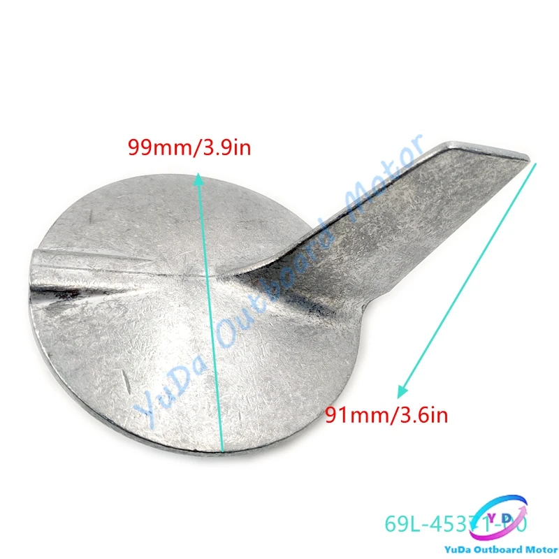 

Zinc Trim Tab Anode Replacement for Yamaha Outboards 200 225 250 300 HP 18-6122Z, 69L-45371-00-00
